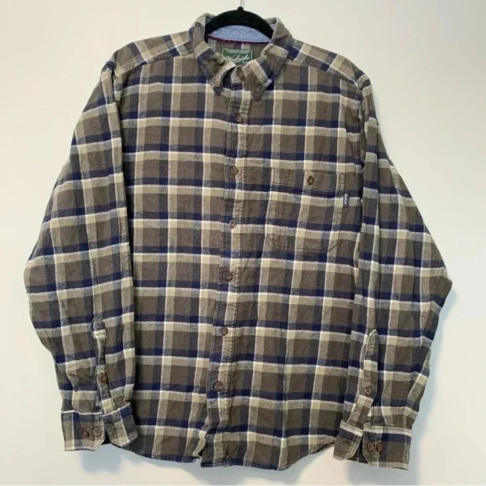 Woolrich plaid 100% cotton flannel shirt